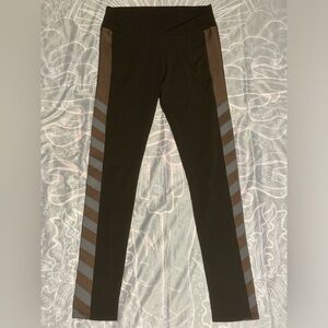 EUC New Mix Black and Brown Side Mesh Panel Leggings size medium